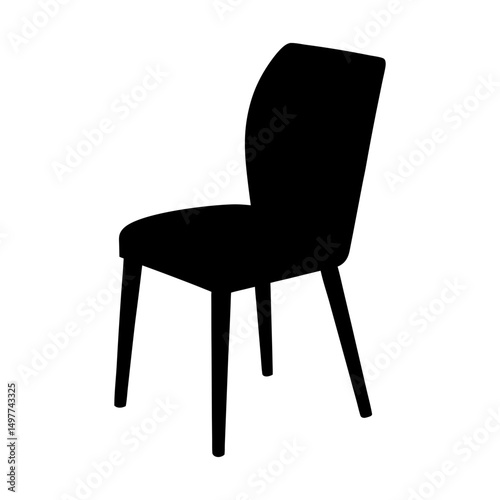 Silhouette of a modern chair with curved backrest