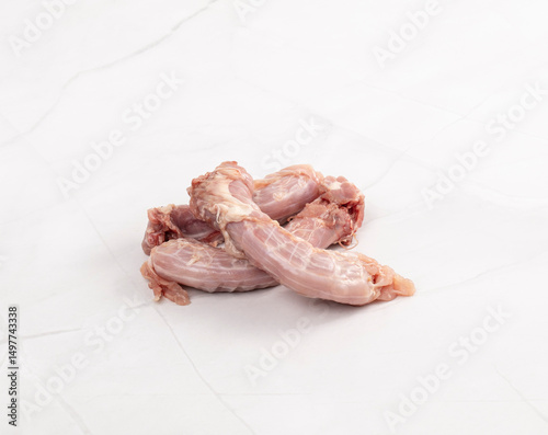 Fresh raw chicken necks poultry ingredient isolated on white background – High Resolution Raw Meat Image for Food Industry or Food Packaging