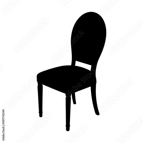 Silhouette of a classic chair with oval backrest