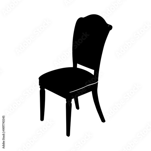 Silhouette of a classic chair with curved backrest