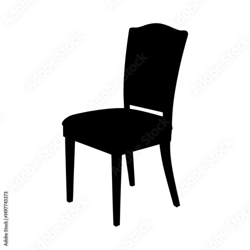 Silhouette of a classic chair with curved backrest