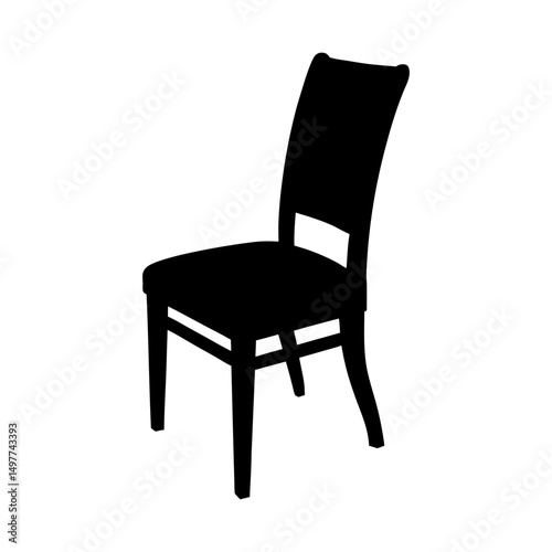 Wallpaper Mural Silhouette of a classic wooden chair on white background Torontodigital.ca