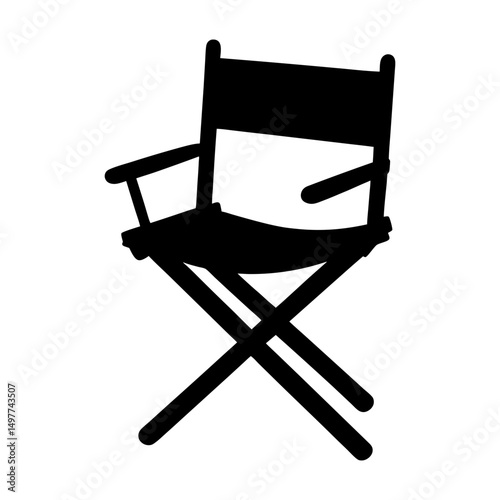 Silhouette of a director chair on a white background