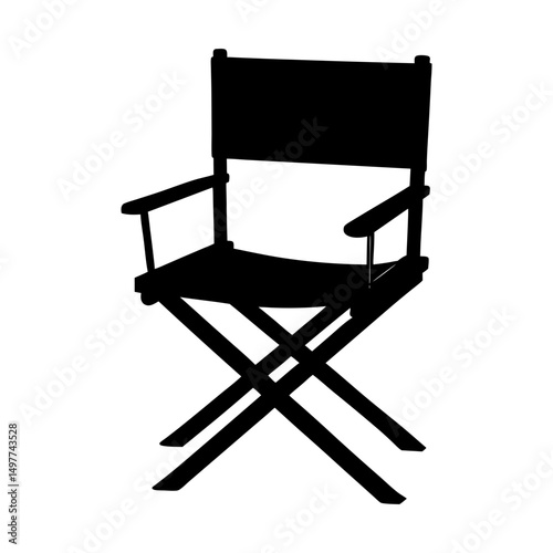 Silhouette of a directors chair on a white background