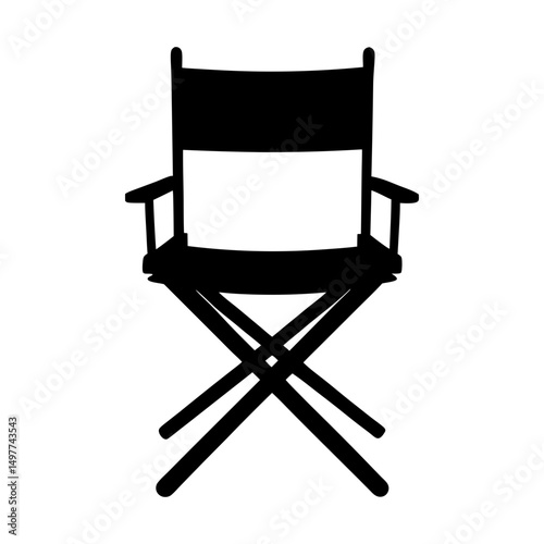 Silhouette of a director chair on a white background