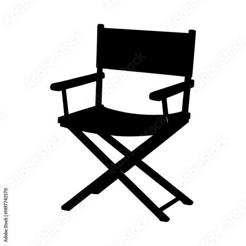 Silhouette of a director chair on a white background