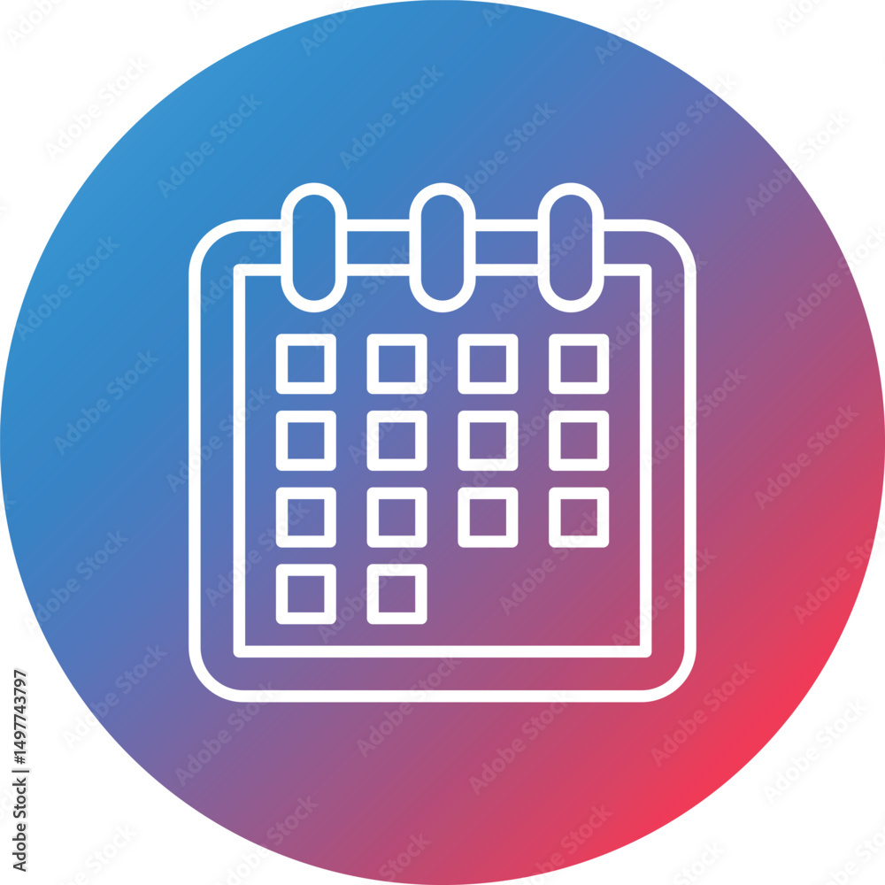 Calendar Line Gradient Circle Background Icon Calendar Line Gradient Circle Background Icon