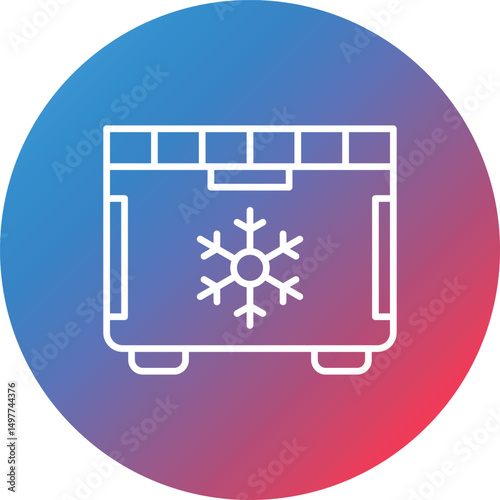 Freezer Line Gradient Circle Background Icon