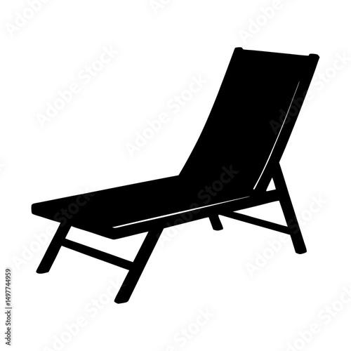 Silhouette of a lounge chair on a white background