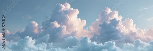 Dreamy pastel blue abstract background  Soft clouds, gentle gradients , pastel blue,  peaceful,  background image