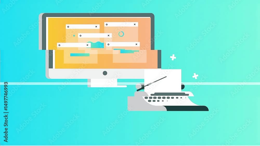 A vector design on the theme of marketing business and technology.