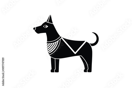 Egyptian dog silhouette ancient canine breed symbol