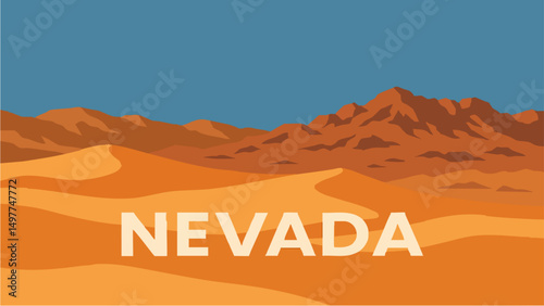 Nevada Desert Landscape with Sand Dunes