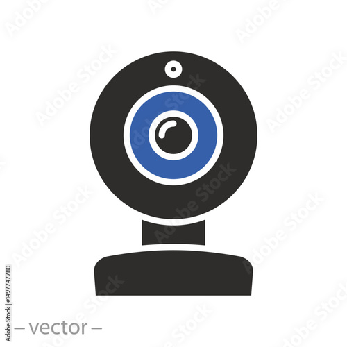 flat vector illustration, webcam icon