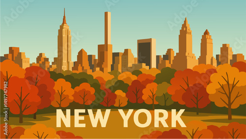 New York Central Park in Autumn