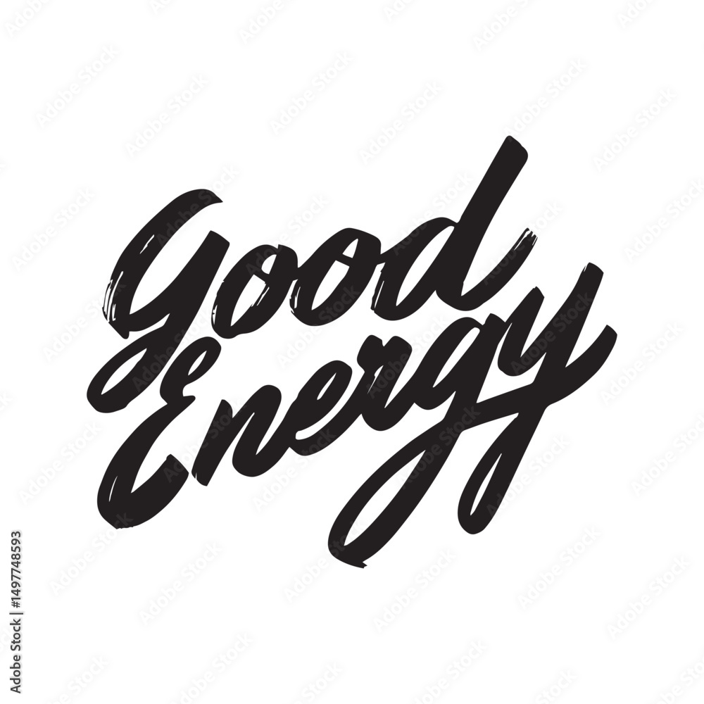 Stylish calligraphy text logo Good Energy Stylish calligraphy text logo Good Energy