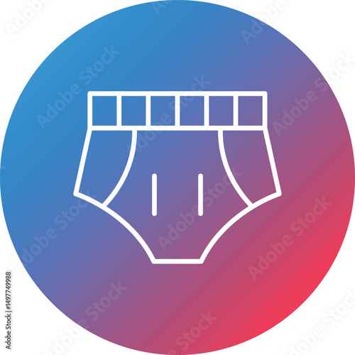 Swimming Trunks Line Gradient Circle Background Icon