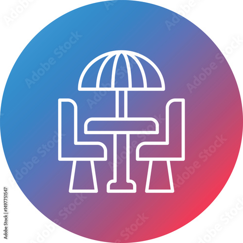 Terrace Line Gradient Circle Background Icon