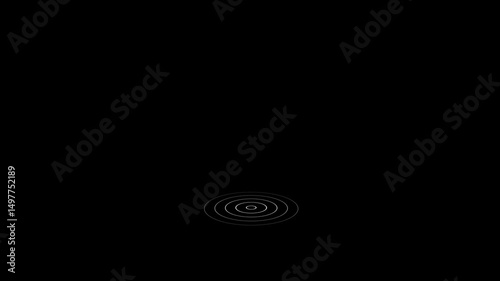 Location Map Pin Animation with GPS Signal Waves on Dark Background