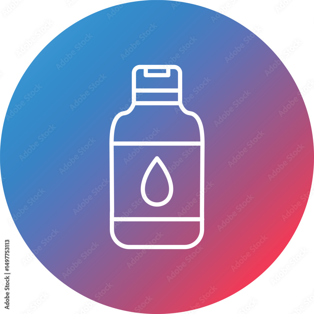 Lotion Line Gradient Circle Background Icon Lotion Line Gradient Circle Background Icon