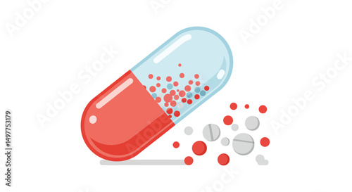 Capsule with Medicine Particles