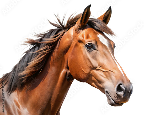 horse head on white background, PNG