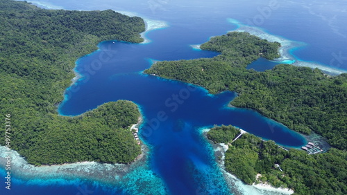 Foto Aerial View of Citrus Ridge Snorkeling Site, Gam Island, Raja Ampat