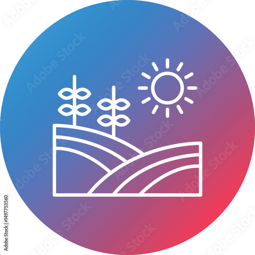 Field Line Gradient Circle Background Icon