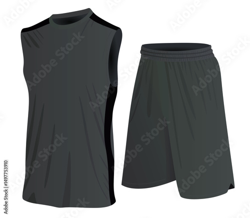 Black basketball jersey. vector illustration