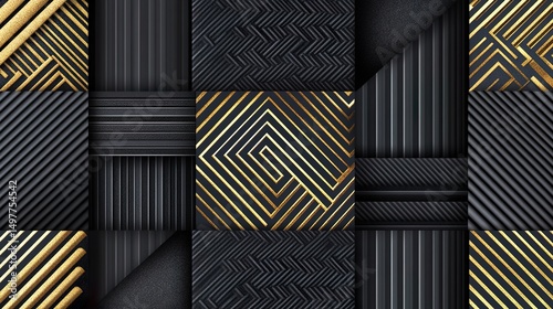 Modern Art Deco - Inspired Minimalist Abstract Patterns