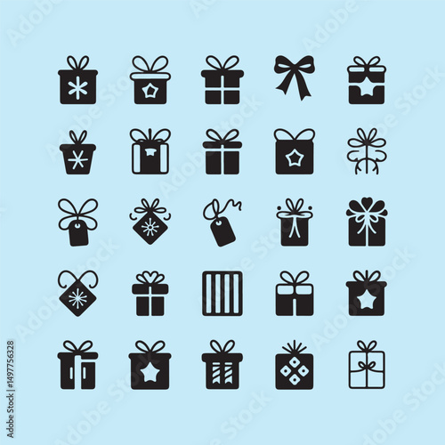 gift box icons set