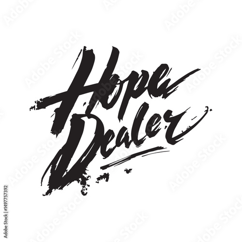 Stylish calligraphy text logo Hope Dealer