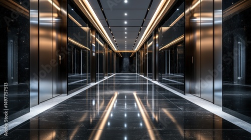Modern elevator lobby