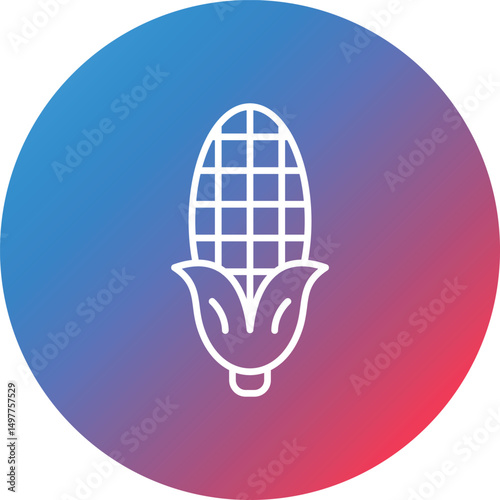 Corn Line Gradient Circle Background Icon