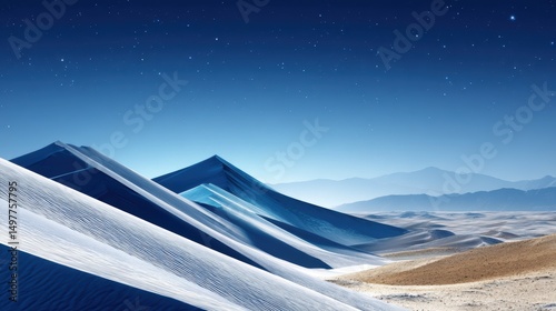 Surreal Blue Sand Dunes Landscape