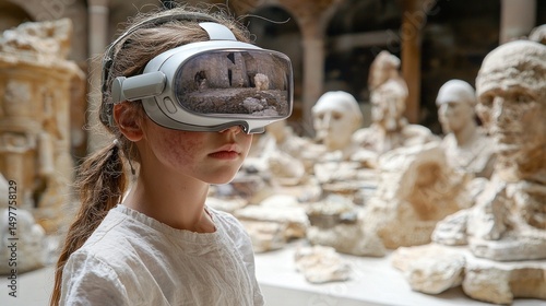 Child experiencing virtual reality in a museum