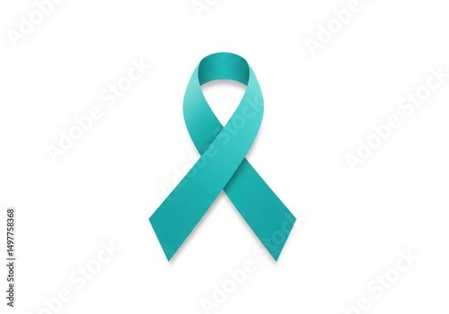 Wallpaper Mural Teal ribbon isolated on transparent background, symbol of awareness Torontodigital.ca