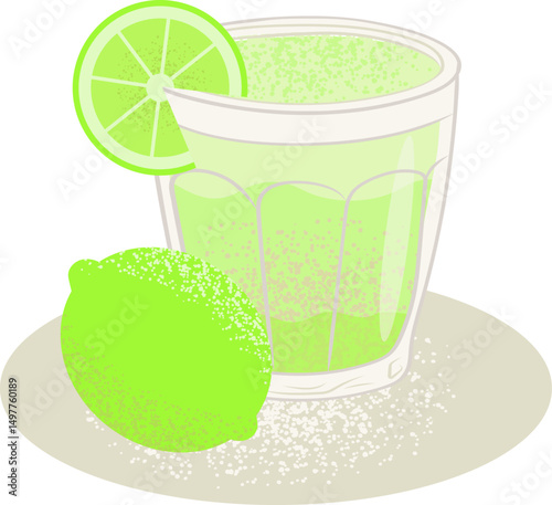 Lime Detox Smoothie. Refreshing fruit drink with vitamin C. Organic and protein-rich smoothie for wellness and summer.