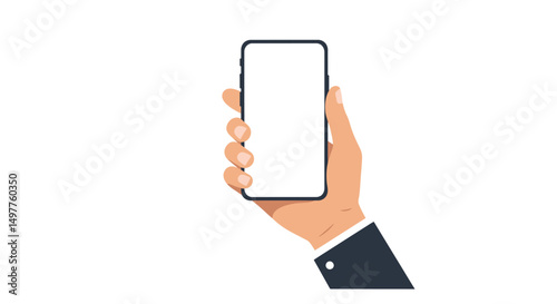 Hand Holding Smartphone with Blank Screen