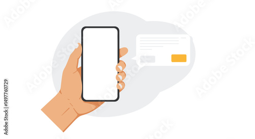 Hand Holding Smartphone with Blank Screen