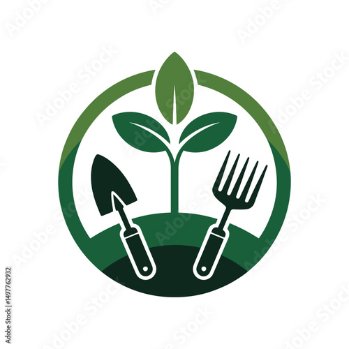 Garden tools logo vector design

