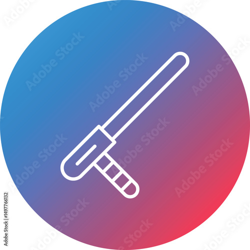 Baton Line Gradient Circle Background Icon