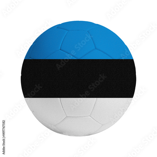Soccer ball with flag of Estonia