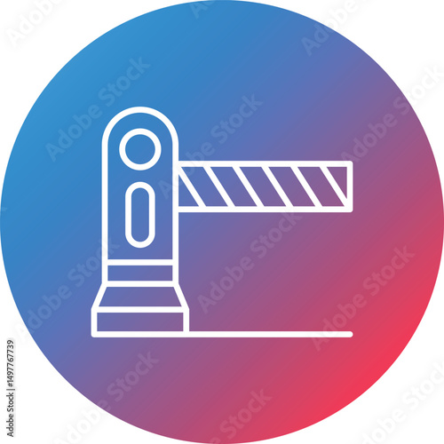 Auto Barrier Line Gradient Circle Background Icon