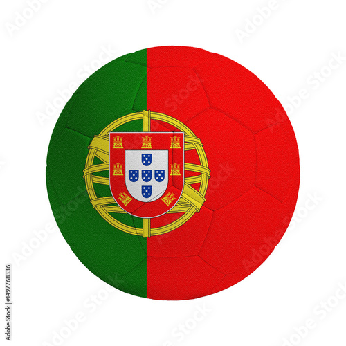 Soccer ball with flag of Portugal