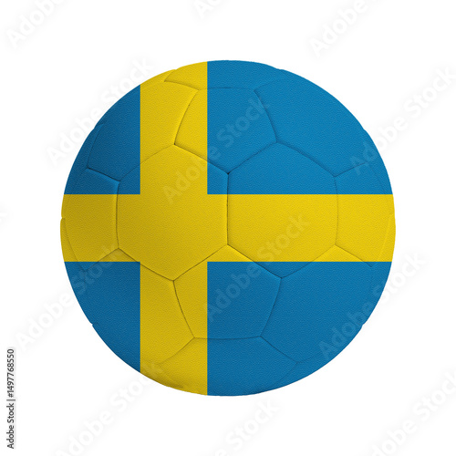 Soccer ball with flag of Sweden