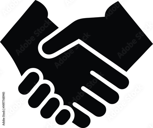 handshake, business partnership, corporate agreement, deal closure, formal greeting, professional collaboration, handshake silhouette, black and white illustration

