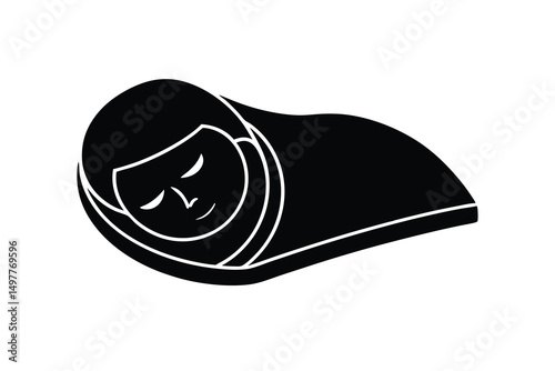 Baby jesus sleeping silhouette peaceful nativity scene