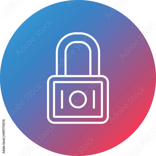 Padlock Line Gradient Circle Background Icon
