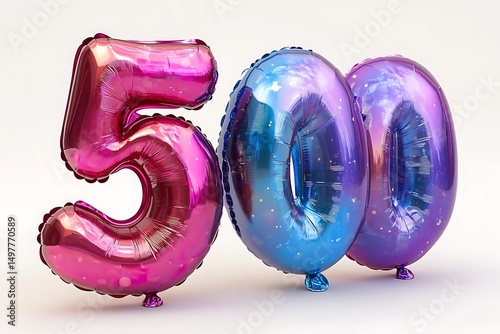 Five hundred number balloons festive celebration